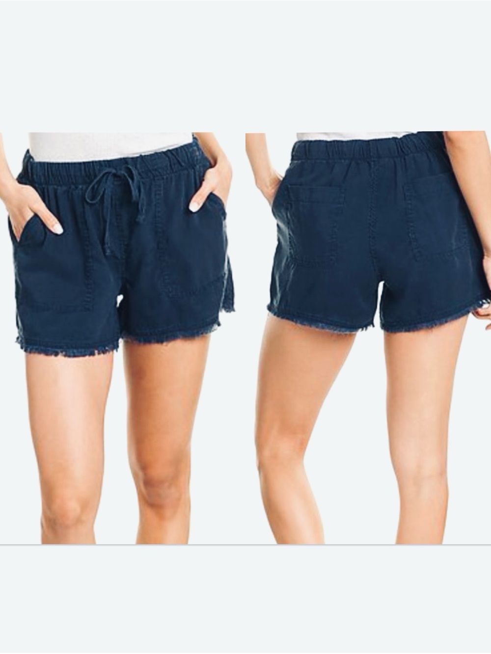 NWT For The Republic Drawstring Pull-On Shorts w/ Raw Hem